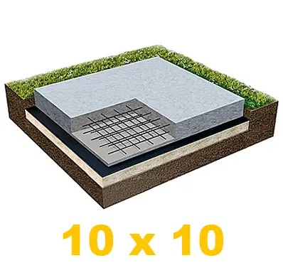 Фундамент плита 10 х 10
