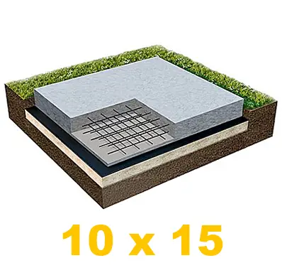 Фундамент плита 10 х 15