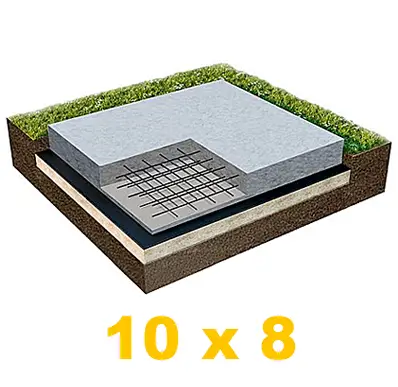 Фундамент плита 10 x 8